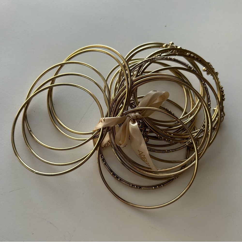 Amrita Gold Tone Bangle Bracelets Set